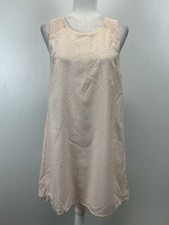 LOFT shift Dress Sz Small VGUC Blush Small Sleeveless Diamond Print Lined