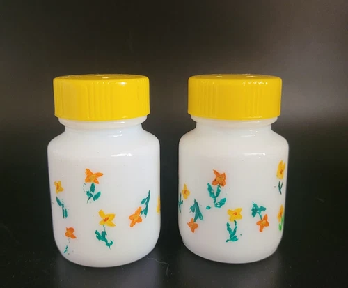 Vintage Dermik Milk Glass Salt And Pepper Shakers
