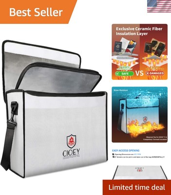 Large Fireproof Document Bag with Waterproof Design - Ultimate Security Solution