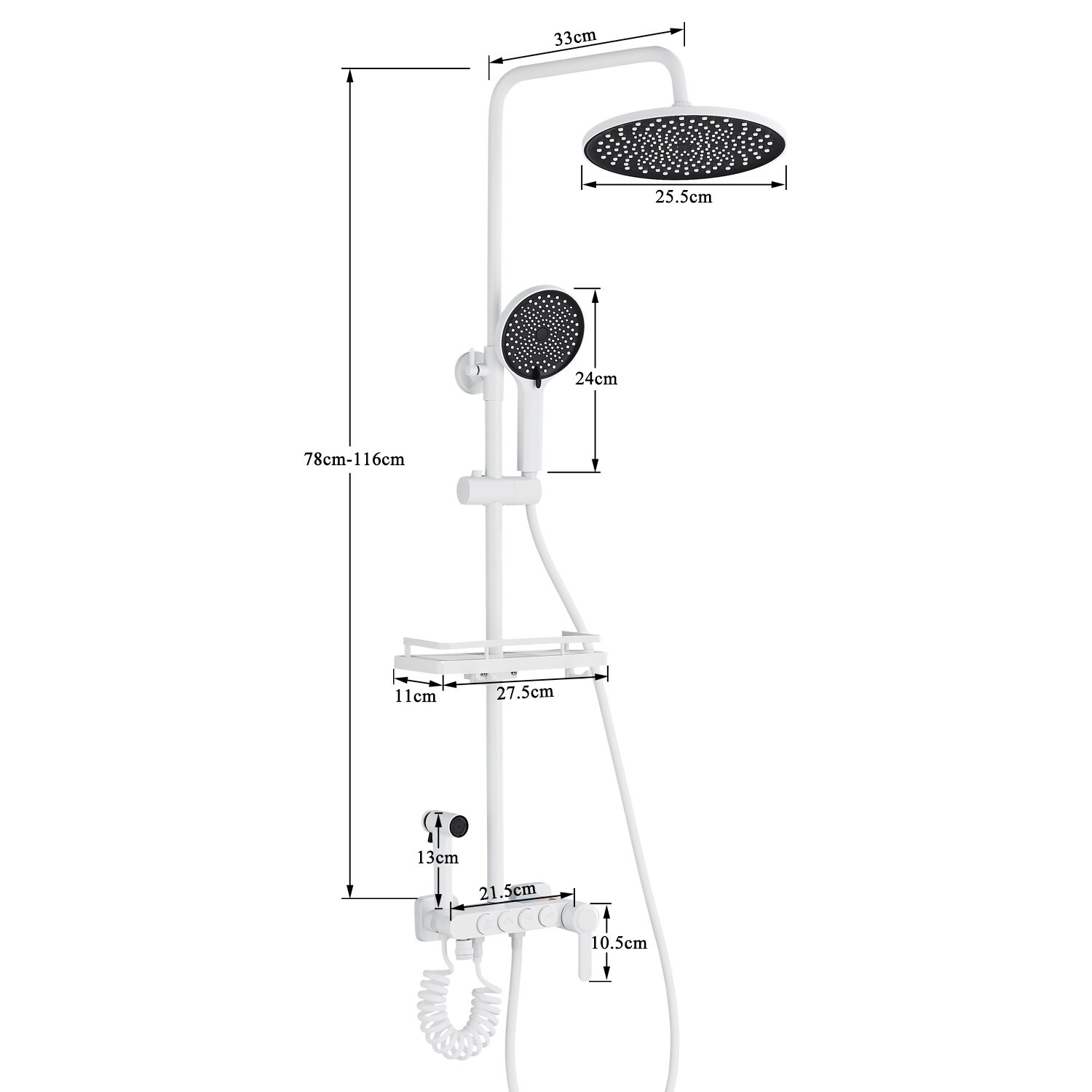 Bathroom Shower Tap System Rainfall Mixer Shower Head Holder Shower White Set eBay