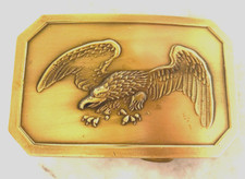 NOS - Vintage AMERICA BALD EAGLE FLYING Solid Brass Belt Buckle 1970'S - RARE