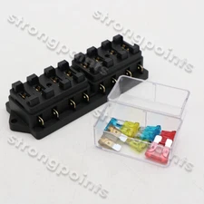 NEWFulseholder Mini 8 Way Blade Fuse Holder Block Box Audio Electronics Part 12V