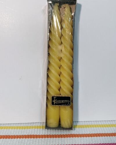 Vintage NOS Yellow Spiral Candles 7.5” - Picture 1 of 5