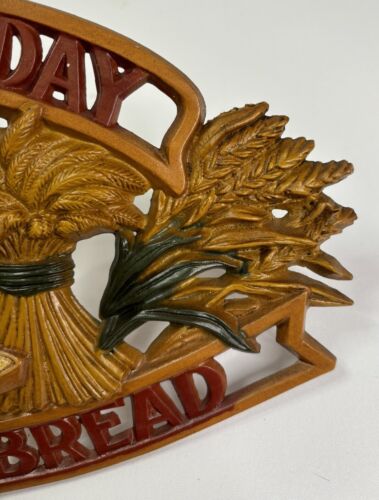 Metal Cutout Wall Hanging Sign Give Us This Day Our Daily Bread Religious Farm - Picture 3 of 10