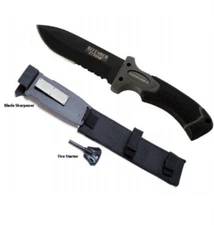 11” SURVIVOR II 6168 Fixed Blade BOWIE Hunting Knife Fire Starter Sharpener