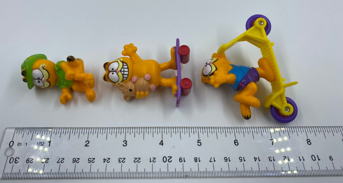 Garfield 1981 McDonalds Happy Meal toys, Skateboard, Scooter and