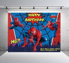 Spider Man Happy Birthday Backdrop Banner Poster Background Party Supplies 7x5ft