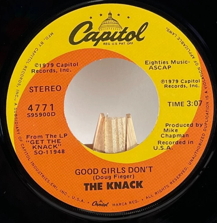 THE KNACK 45 RPM GOOD GIRLS DON'T / FRUSTRATED—NM - Image 3 of 4