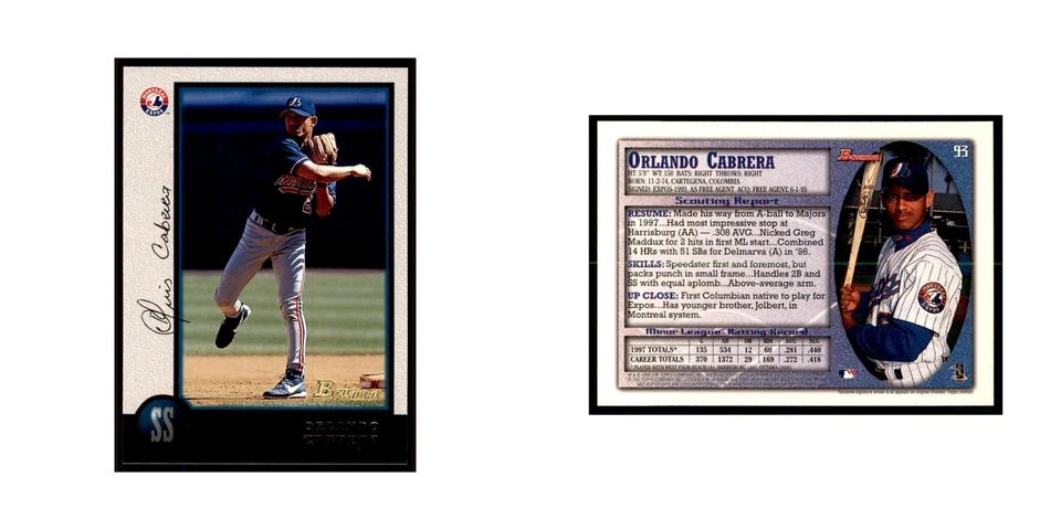1998 Bowman Orlando Cabrera Baseball Cards #93 - Image 3 of 3