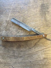 Vintage A. Witte Copper Head Straight Razor Marbled Scales
