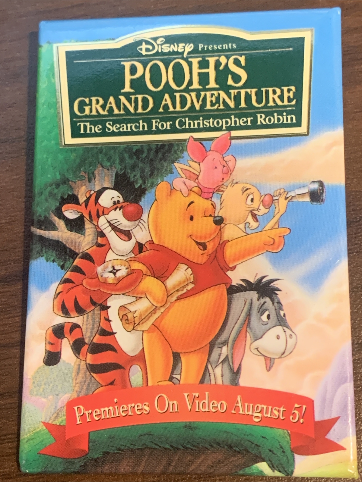 Disney Button Pin Video Premier Pooh’s Grand Adventure Pinback Button
