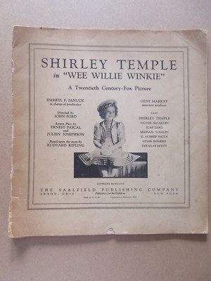 Vintage Shirley Temple Wee Willie Winkee 1937, Saalfield Pub. Co. book, illustr