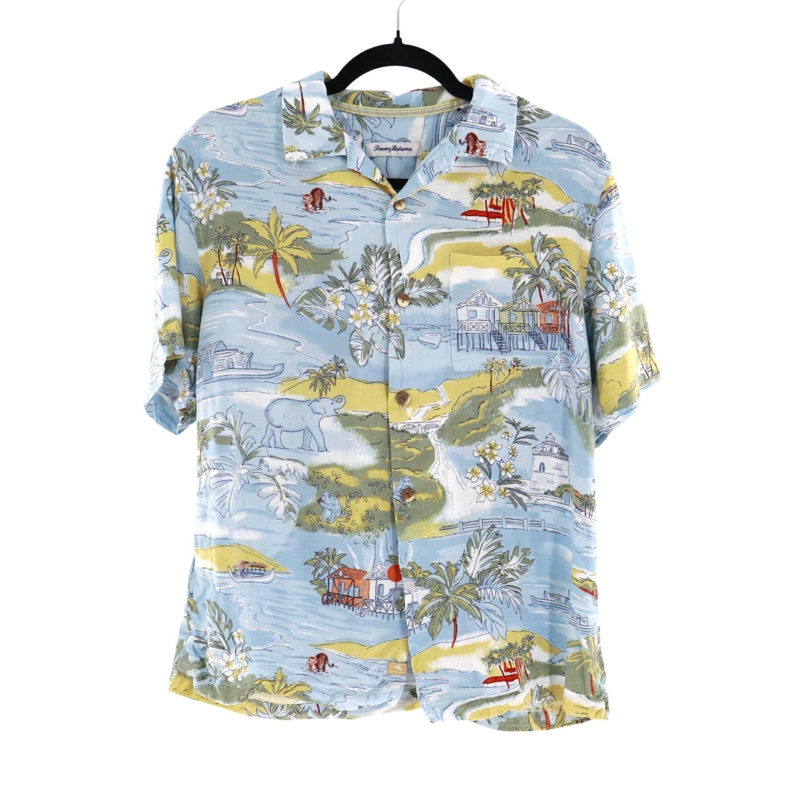 Tommy Bahama Hawaiian Shirt Men's L Travel Resort Cruise Vacation Aloha Tropical