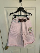 RARE NWT VINTAGE 1980'S JORDACHE PINK WOMENS SHORTS HIGH WAISTED PLEATED SZ 7/8