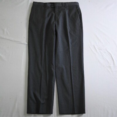 Jos A Bank 34x29 Gray 100% Wool Tailored Fit Signature Flat Front Dress Pants