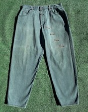 Rare Vintage BOSS Embroidered Spellout Green Baggy Jeans Men’s Size 36 USA Made