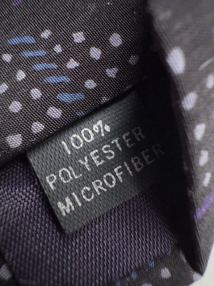 Corbata de poliéster vintage OLEG CASSINI negra púrpura hecha en EE. UU. Foto 4 de 4