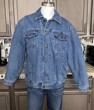 Big Mac Denim Jacket Men's Size L 100 Cotton Lined 4 Pocket Blue EUC RN 93677