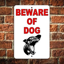 Beware Of Dog Metal Sign Dog Will Bite Security Keep Out Warning Do Not Enter