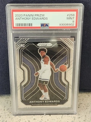 2020-21 Panini Prizm Anthony Edwards #258 Rookie PSA 9 Minnesota Timberwolves