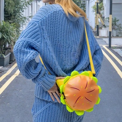 Stylische Cheeseburger Umhängetasche Hamburger Umhängetasche für Shopping