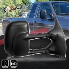 Right Side Black (MANUAL EXTENDABLE/TELESCOPIC) Towing Mirror for 99-07 Ford SD