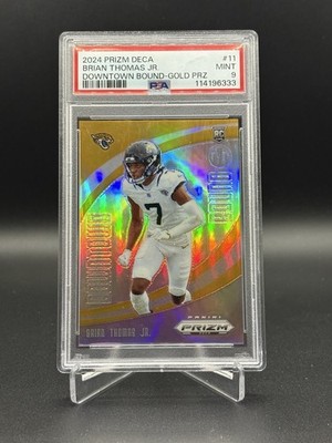 2024 Panini Prizm Deca Brian Thomas Jr. Gold Downtown Bound Rookie #6/10 Psa 9