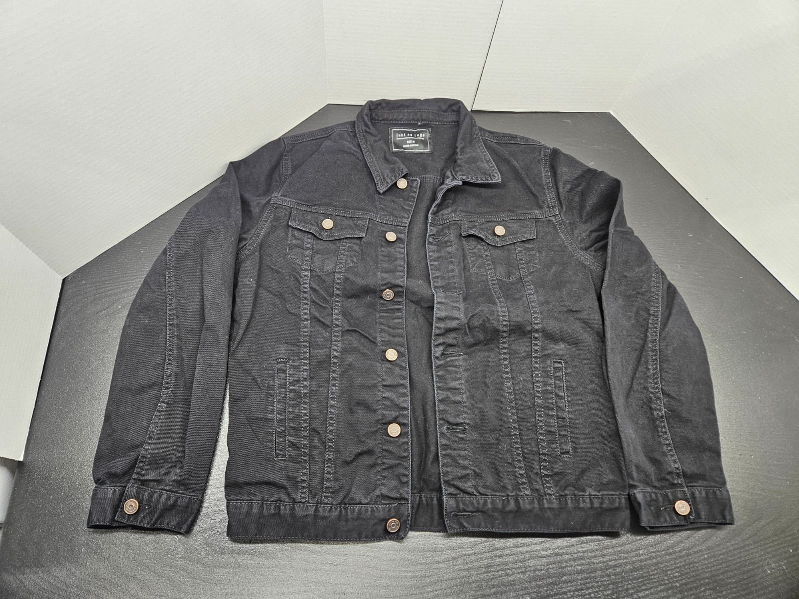 &rsquo;s Casual Denim Jacket(black, Size: Med)
