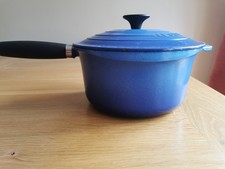Set 3 of Le Creuset Blue old-style pans