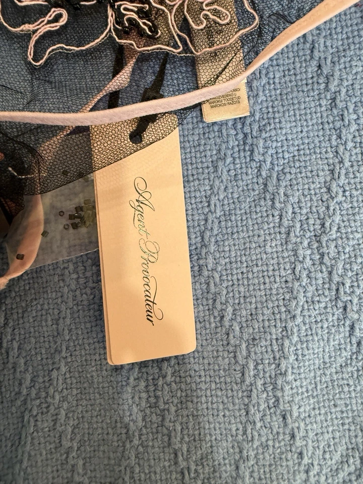 Tanga Lindy Agent Provocateur para mujer nueva con etiquetas talla 5 rosa y negro floral Foto 4 de 4