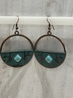 Boho, Gypsy Dangle Earrings Bohemian Long Drop Vintage Look Aqua Colour