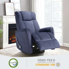 360° Swivel Rocking Recliner Manual Comfy Nursery Glider Rocker Chair Reclining!