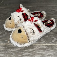Dearfoams Mama Bear Slippers Red Slip On Comfort Cozy Soft Women  s Large 9-10