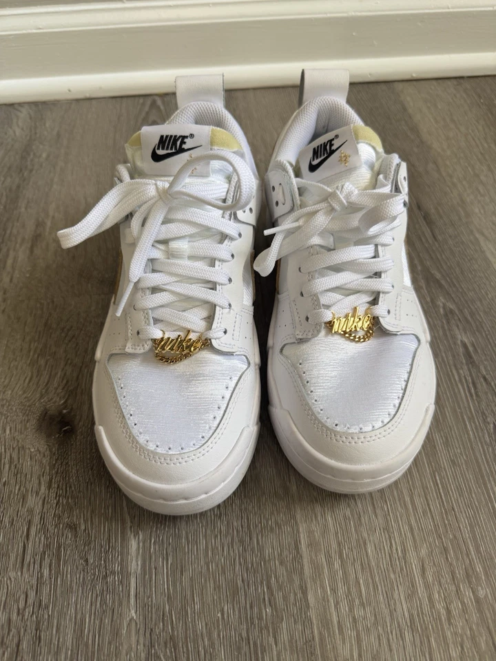 Nike Dunk Low Disrupt 2 "Blanco/Dorado" Mujer 7.5 Foto 2 de 4