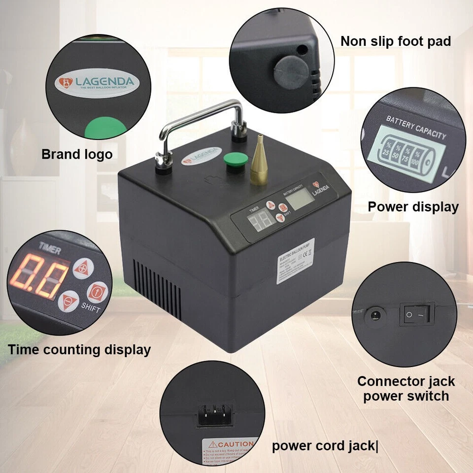 B231 Lagenda портативный электрический воздушный насос воздушный шар надуватель воздуходувка вечеринки США - Изображение 2 из 4