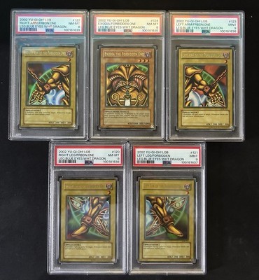 YuGiOh 2002 Exodia Complete Full Set LOB 120-124 Ultra Rare PSA 8