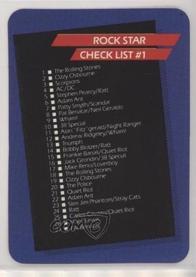 1985 AGI Rock Star Concert Cards Checklist #54 1z6