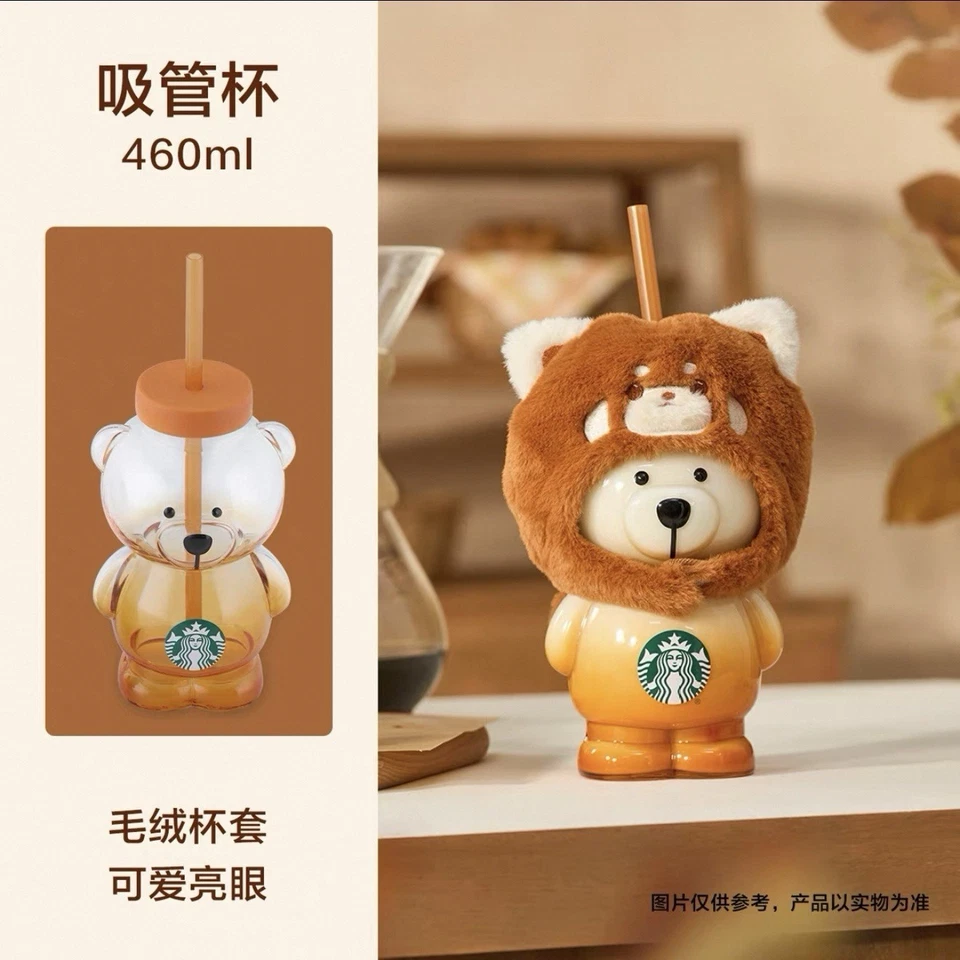 NEW Starbucks 2025 China Cute Bear Dessert House 16oz Glass Cup Hot-selling - Image 2 of 2