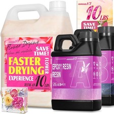 Silica Gel Flower Drying Kit 10 LBS with 18oz Clear Resin 18oz Clear Hardener