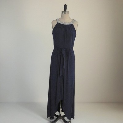 S.L. Fashions NWT Navy Blue Maxi Dress | Formal | Wedding Guest | Size 10 |  eBay