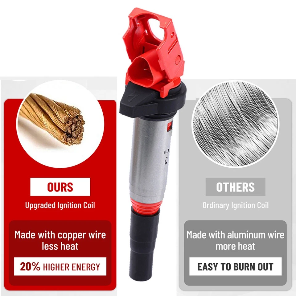 6x Bobinas de Ignição UF667 e Velas de Ignição de Irídio para BMW 328i xDrive 3.0L 2009-13 - Imagem 2 de 4