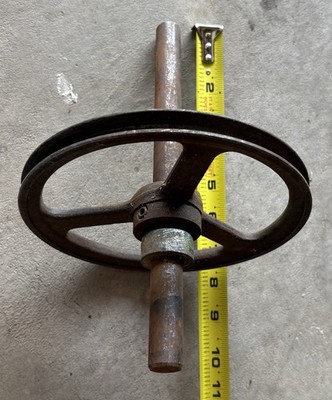 Vintage Cast Iron Wheel And Shaft Assembly