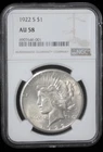 1922-S Peace Silver Dollar NGC AU 58~