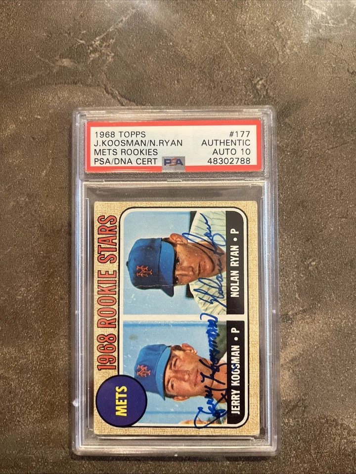 🟧Nolan Ryan🟦 Jerry Koosman🟧1968 Topps #177 RC Rookie Dual Auto 10 PSA - Imagem 4 de 4