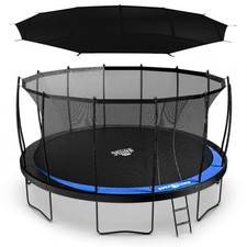 SpaceJump Lunar 16' Trampoline, Outdoor Bouncer with Net and Eclipse Sun Shade