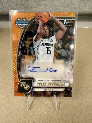 2024-25 Bowman  Tyler Hendricks Autograph Orange Shimmer Refractor 17/65 #68