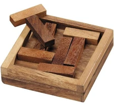 Four T's Wooden Puzzle Brain Teaser