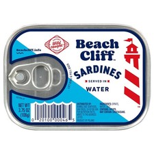 Beach Cliff Sardines in Water, 3.75 oz Can - Wild Caught Fish - 12g Protein