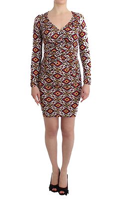 GF Gianfranco Ferre Dress Viscose Longsleeved Multicolor Shift IT40/US6 RRP $250