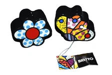 ROMERO BRITTO Giftcraft Flower & Butterfly Salt & Pepper Shakers 2010 NO BOX